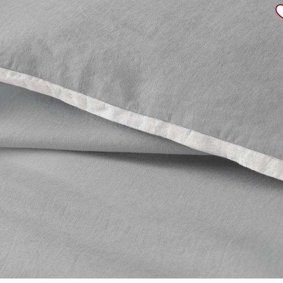 POTTERY BARN BELGIAN FLAX LINEN CONTRAST FLANGE KING DUVET - Picture 7 of 9